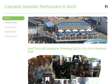 Tablet Screenshot of cascadeseasiderestaurant.com